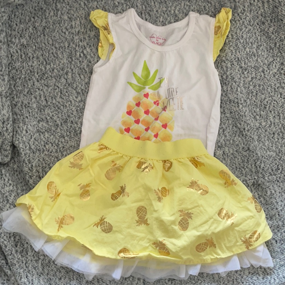 2 piece pineapple print baby girl outfit